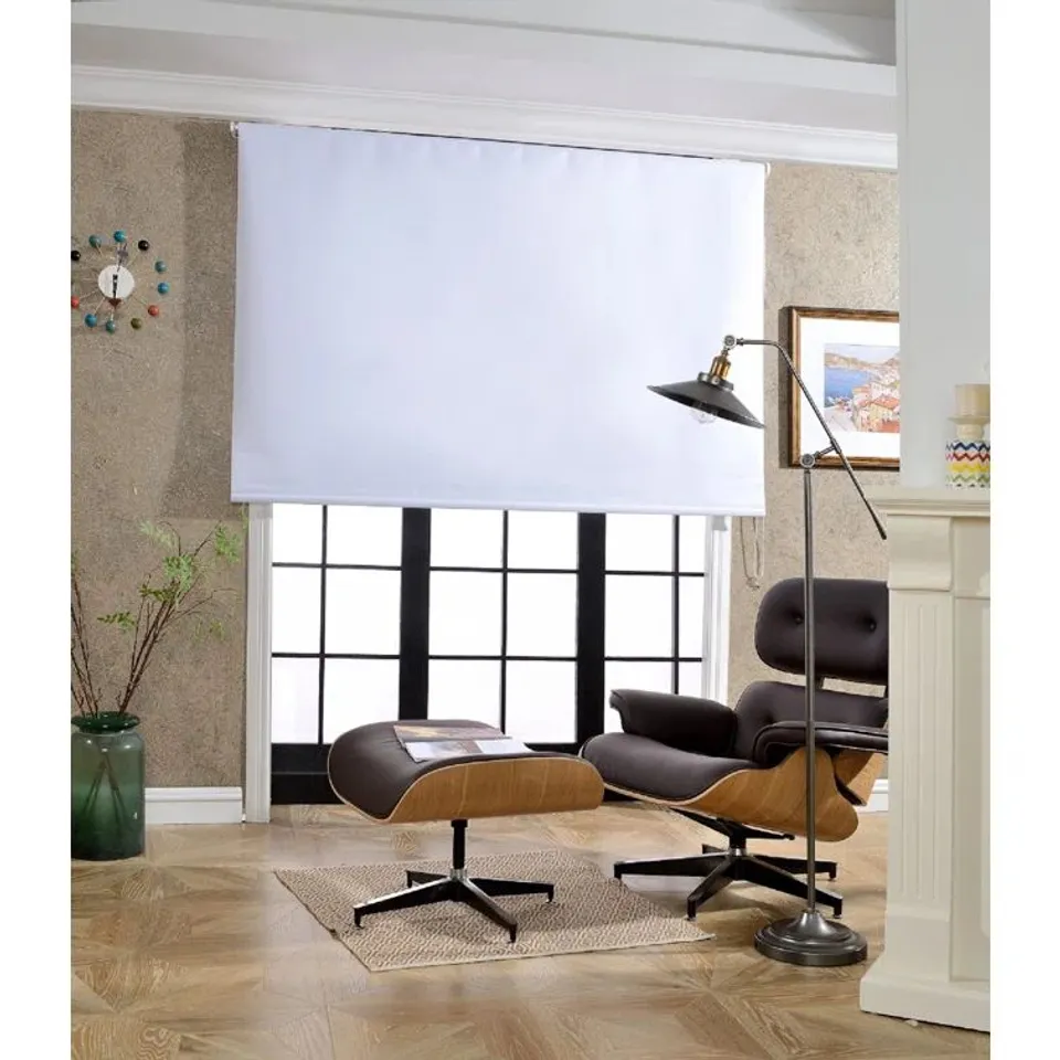 BOXED INDOOR BLACKOUT TRIMMABLE ROLLER BLINDS - WHITE