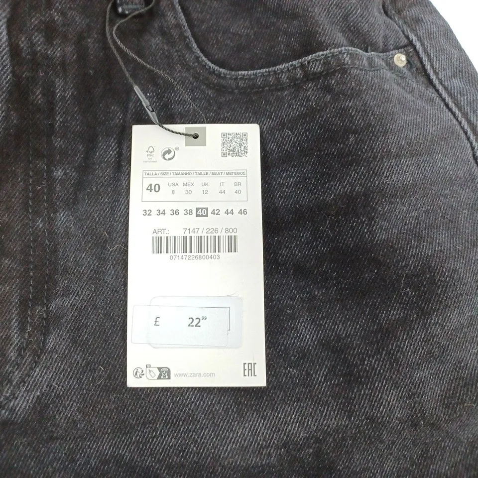 ZARA BLACK DENIM SHORTS- UK 12