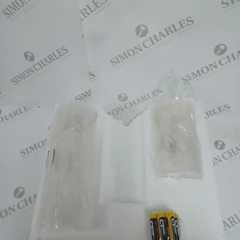 SET OF 3 PRE LIT CYLINDERS ( 1 MISSING )