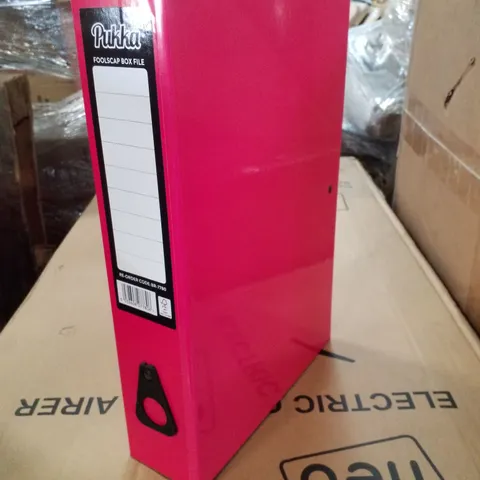 BOX CONTAINING APPROXIMATELY 10 PUKKA PINK FOOLSCAP BOX FILES 