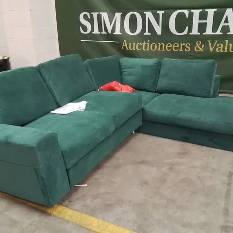 DESIGNER LOFTY LILLY EMERALD GREEN CORNER CHAISE SOFABED