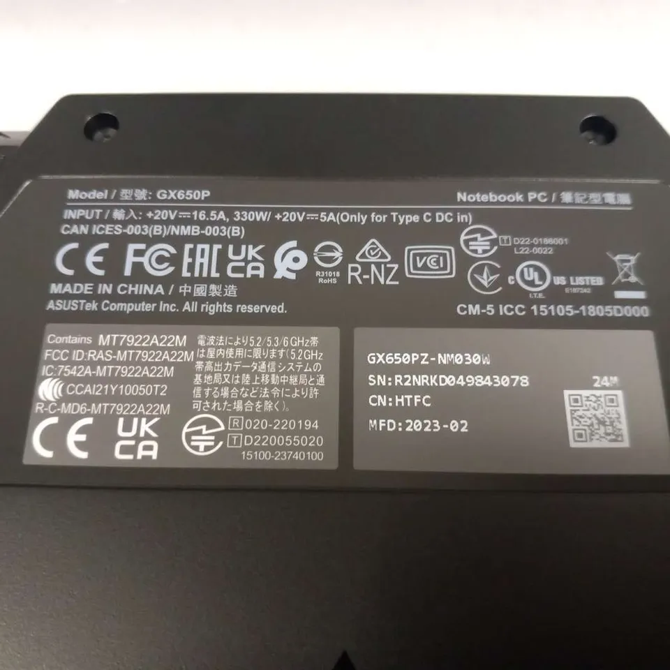 BOXED ASUS REPUBLIC OF GAMERS ZEPHYRUS DUO GAMING LAPTOP GX650P NOTEBOOK PC