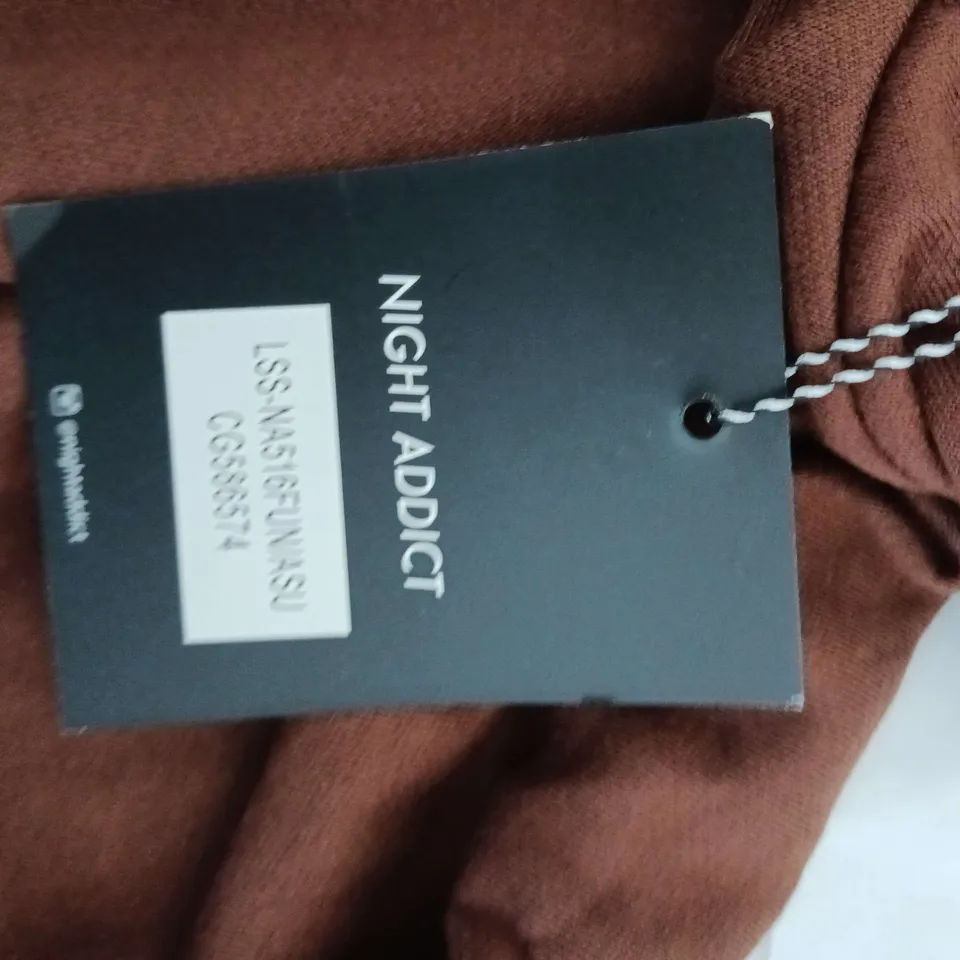 NIGHT ADDICT HOODED SWEATSHIRT BROWN SIZE 6