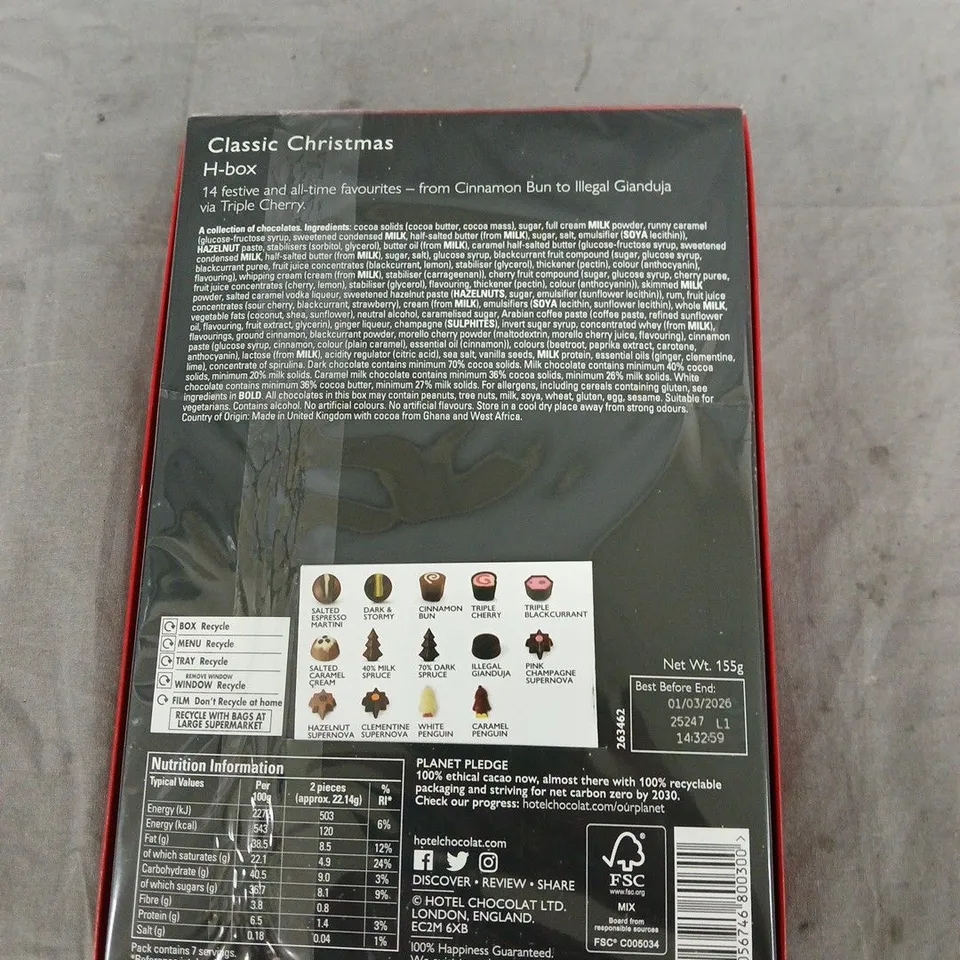 HOTEL CHOCOLAT CLASSIC CHRISTMAS ASSORTMENT – 155G BOXED
