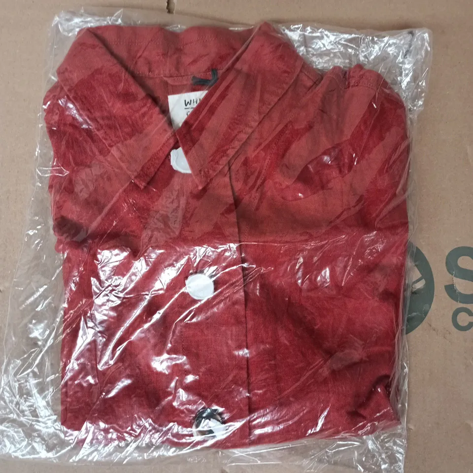 BAGGED WHITE STUFF ISABEL LINEN JACKET IN MID RED SIZE UK 16