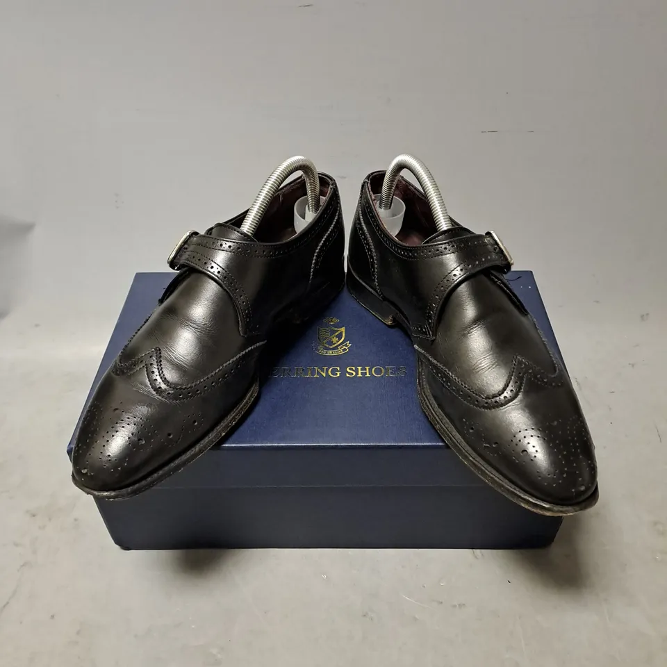 BOXED PAIR OF HERRING PHILIP 2 BLACK CALF SHOES SIZE 6F