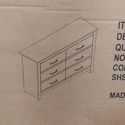 BOXED 3+3 DRAWER CHEST - WHITE (1 BOX)