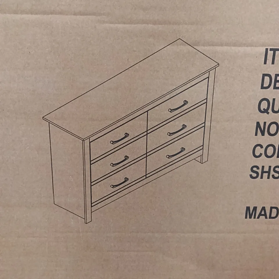 BOXED 3+3 DRAWER CHEST - WHITE (1 BOX)