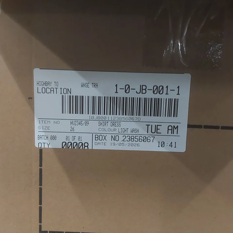 BOX CONTAINING APPROXIMATELY 8x BRAND NEW JD WILLIAMS LIGHT WASH DENIM SHIRT DRESSES - SIZE 26