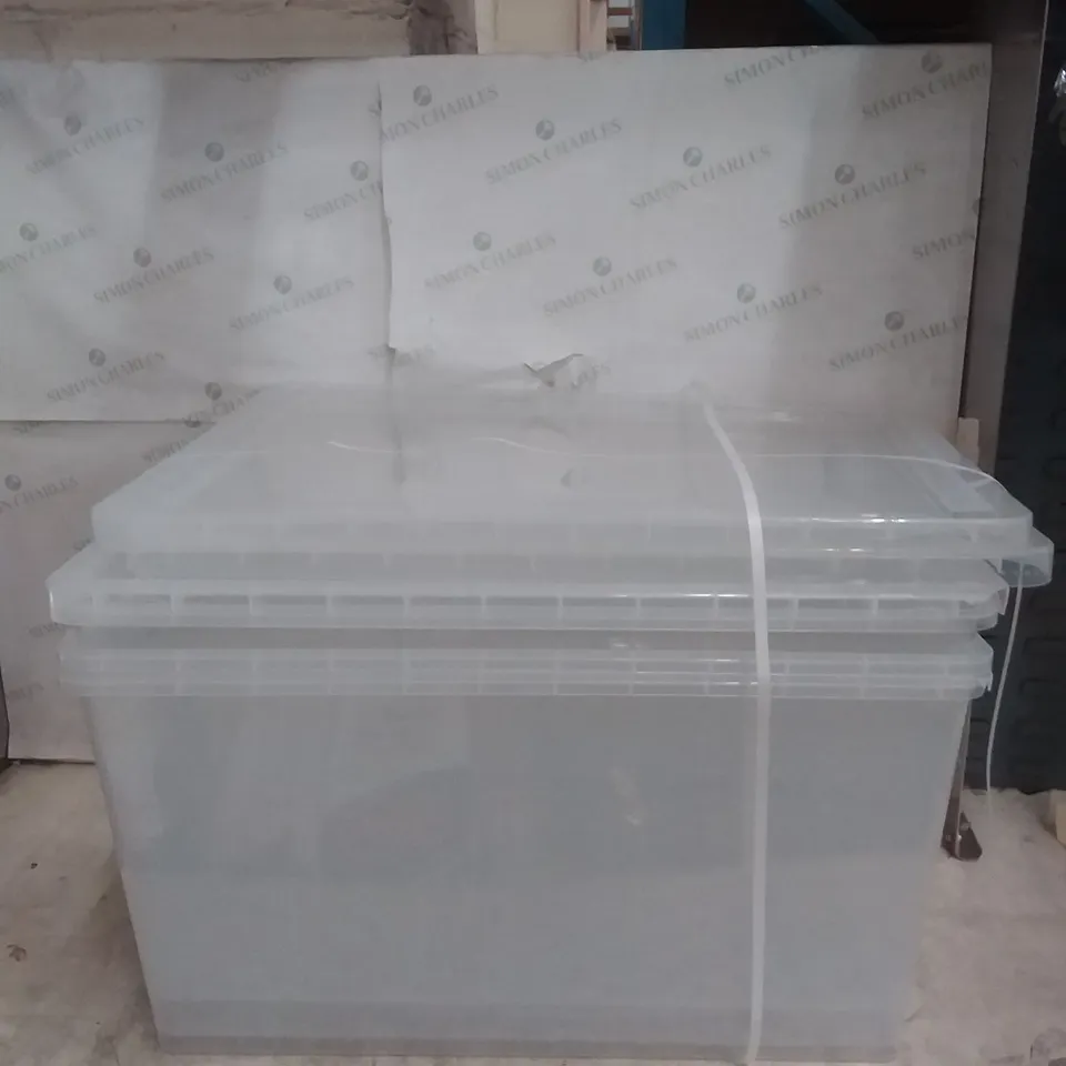 BOXED 3X 83L NESTABLE BOX & LID