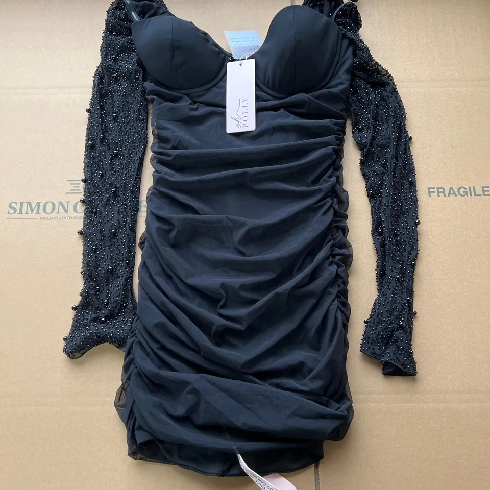 OH POLLY BLACK BEADED DRESS SIZE 10