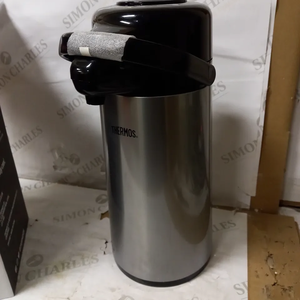 THERMOS STAINLESS STEEL PUSH BUTTON PUMP POT, 1.9L, SILVER