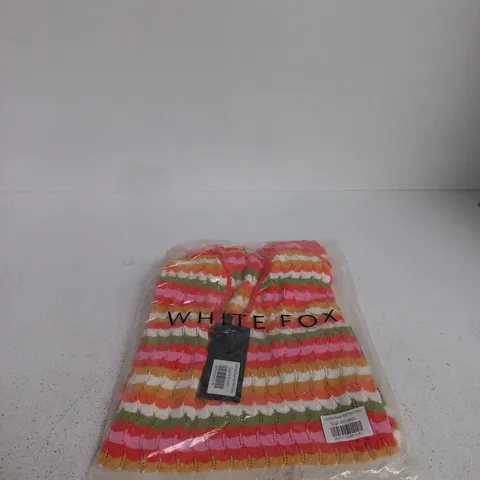WHITE FOX TEXT ME NEVER KNIT MINI DRESS IN SUGAR AND SWEETS XL