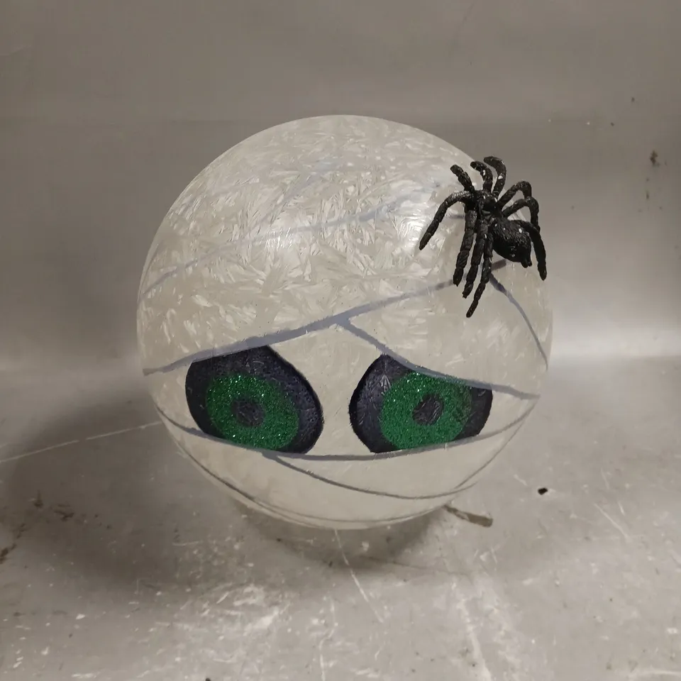 FESTIVE 20CM BO LIT MUMMY GLASS BALL HALLOWEEN DECORATION RRP £19.99