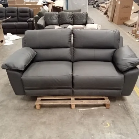 SEVILLE 3 SEATER RECLINER SOFA, GREY PREMIUM FAUX LEATHER