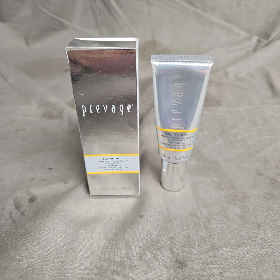 BOXED ELIZABETH ARDEN PREVAGE CITY SMART BROAD SPECTRUM SPF 50 HYDRATING SHIELD 40ML