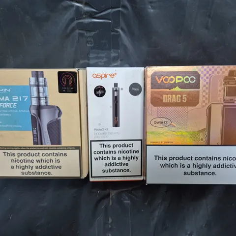 BOX OF APPROXIMATELY 20 ASSORTED VAPING ITEMS AND PRODUCTS TO INCLUDE INNOKIN, ASPIRE, ETC