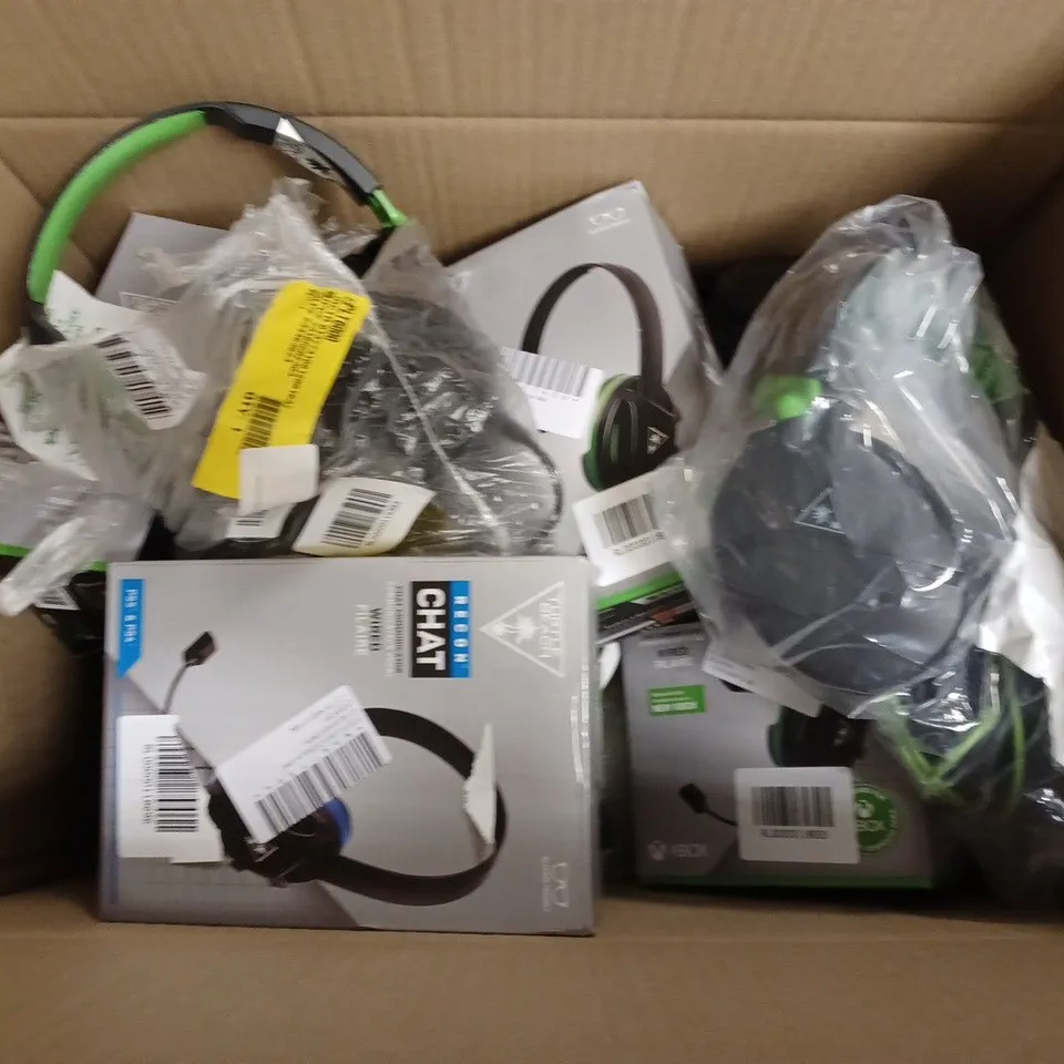 APPROXIMATELY 12 HEADSETS TO INCLUDE TURTKE BEACH RECION CHAT, TURTLE BEACH RECON 70X, ETC