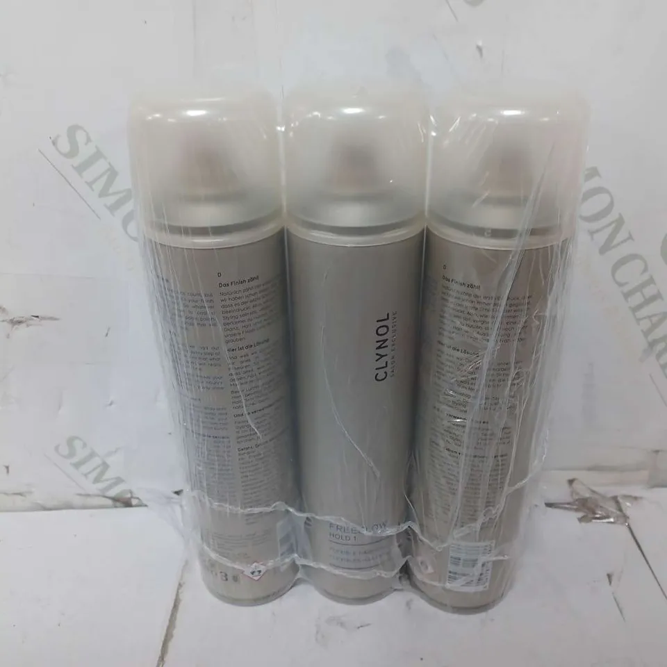 8 BOXED AND CELLOPHANE WRAPPED PACKS OF THREE CLYNOL SALON EXCLUSIVE HAIR SPRAY (2 BOXES)