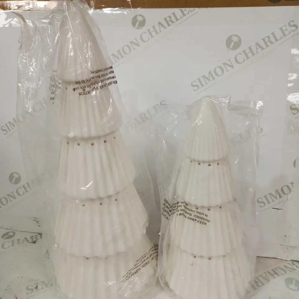 K BY KELLY HOPPEN SET OF 2 LARGE CERAMIC LIGHT UP ORNAMENTS