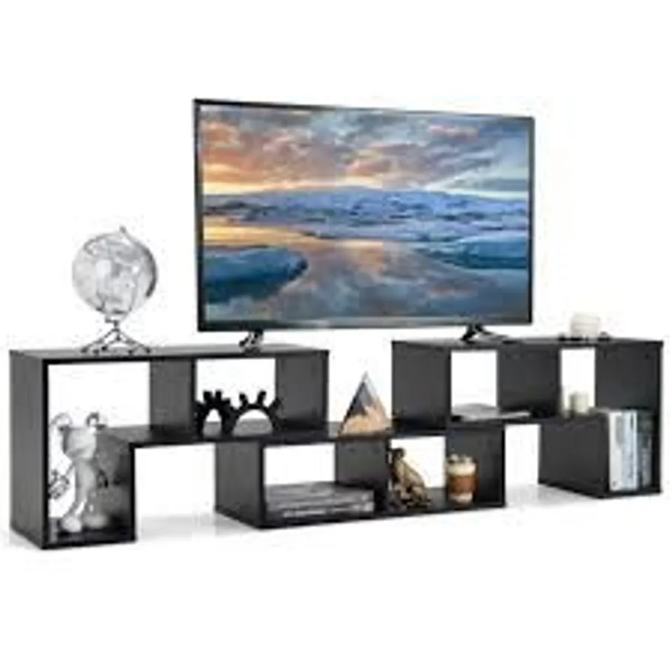 BOXED COSTWAY CONVERTIBLE TV STAND - BLACK