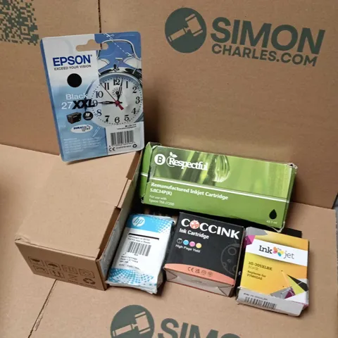 APPROXIMATELY 15 ASSORTED PRINTER INKS TO INCLUDE SJIC340(K) BLACK, EPSON 27XXL BLACK, HP INSTANT INK, ETC