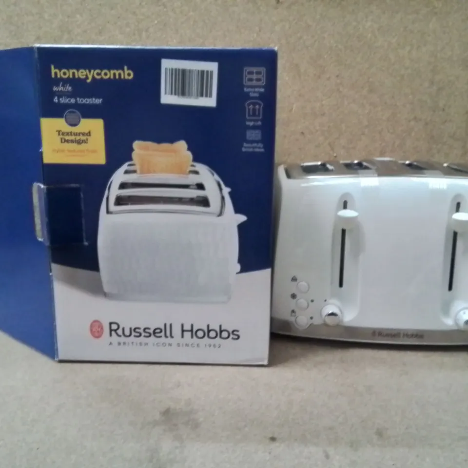 BOXED RUSSELL HOBBS 4 SLICE TOASTER WHITE 