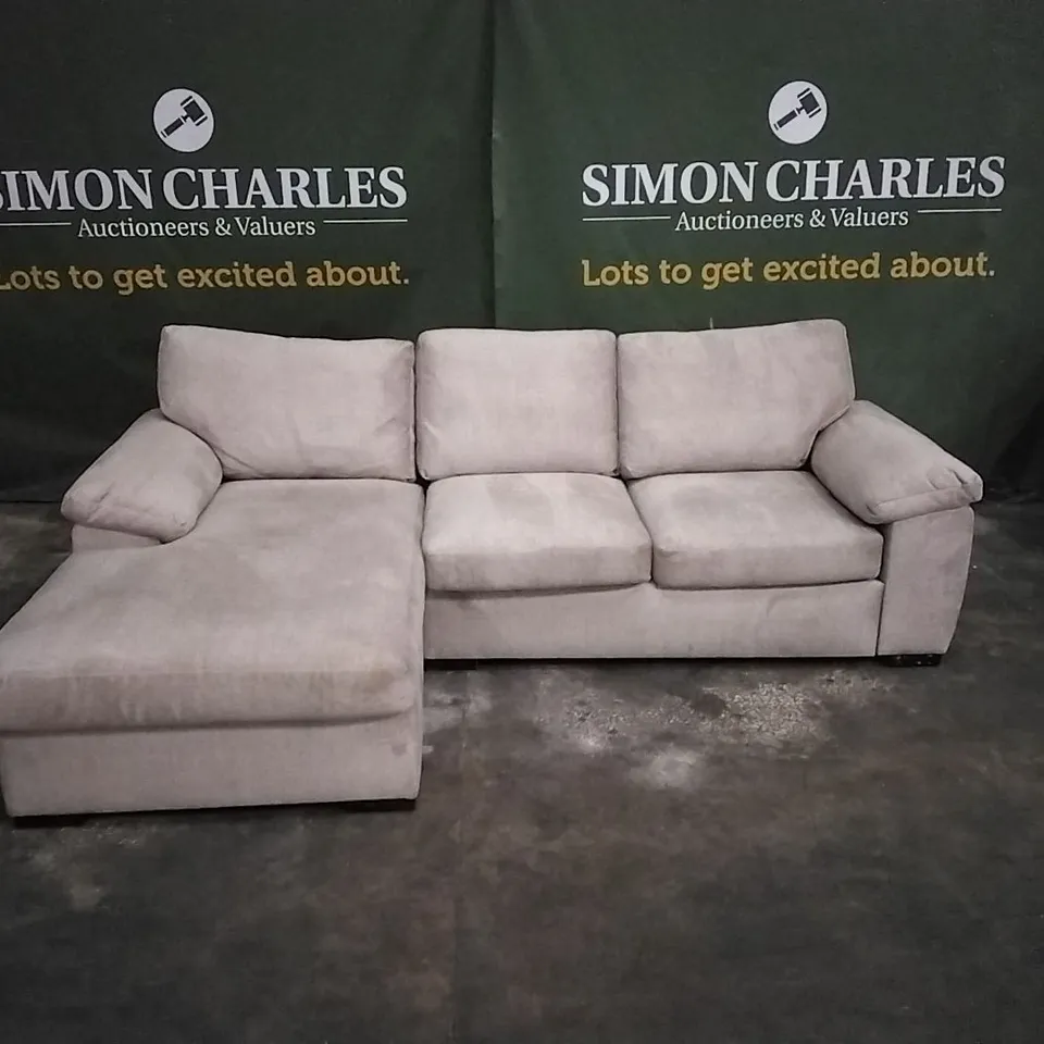 QUALITY DESIGNER WYVERN GREY CORD L-SHAPE CORNER SOFA