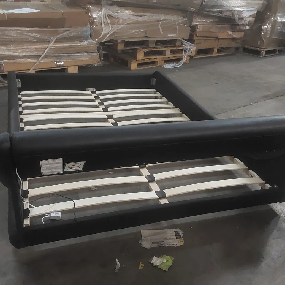 LOLLAR UPHOLSTERED BED FRAME SIZE: DOUBLE (4'6) COLOUR: BLACK