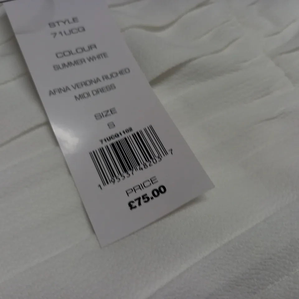 FRENCH CONNECTION AFINA VERONA RUCHED MIDI DRESS - S