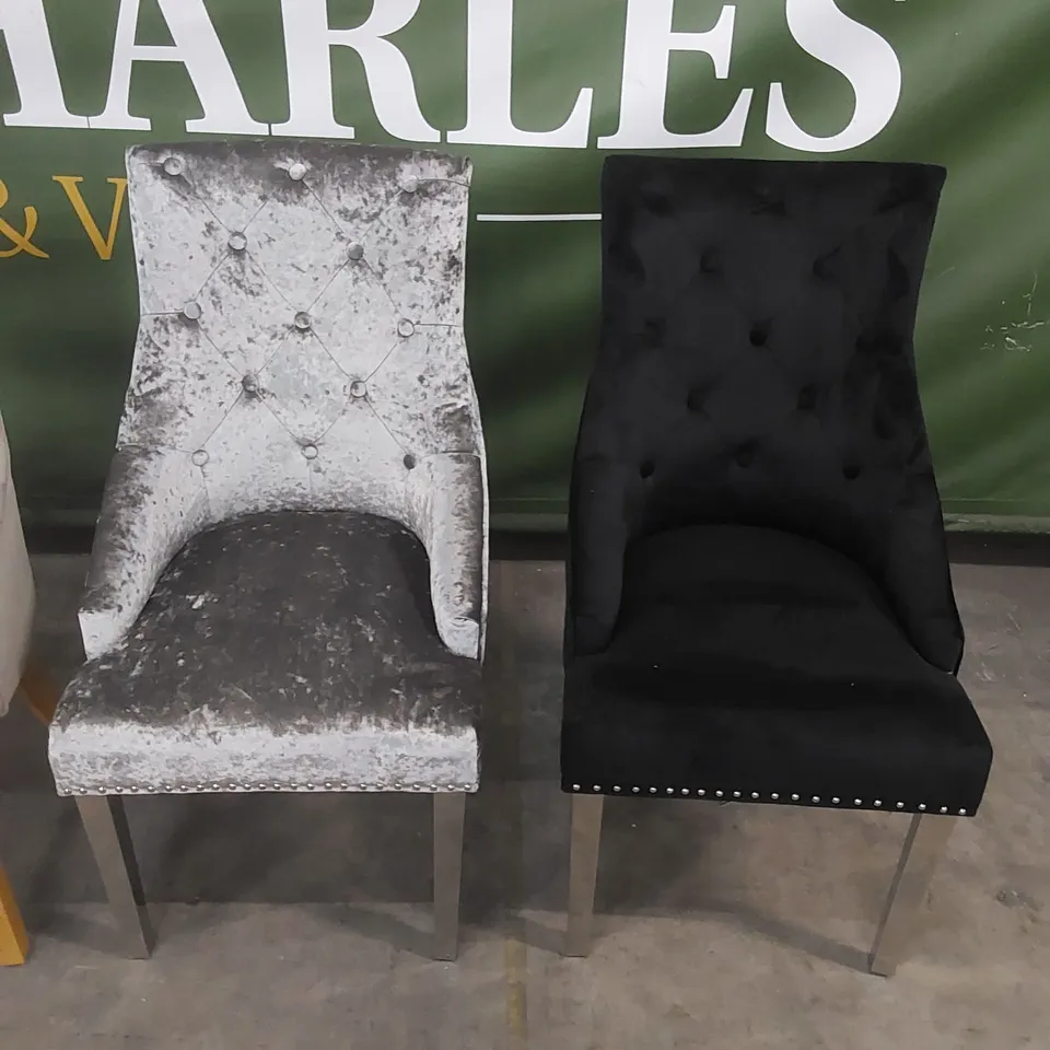 4 X ASSORTED DESIGNER DINING CHAIRS // STYLES AND MATERIALS VARY