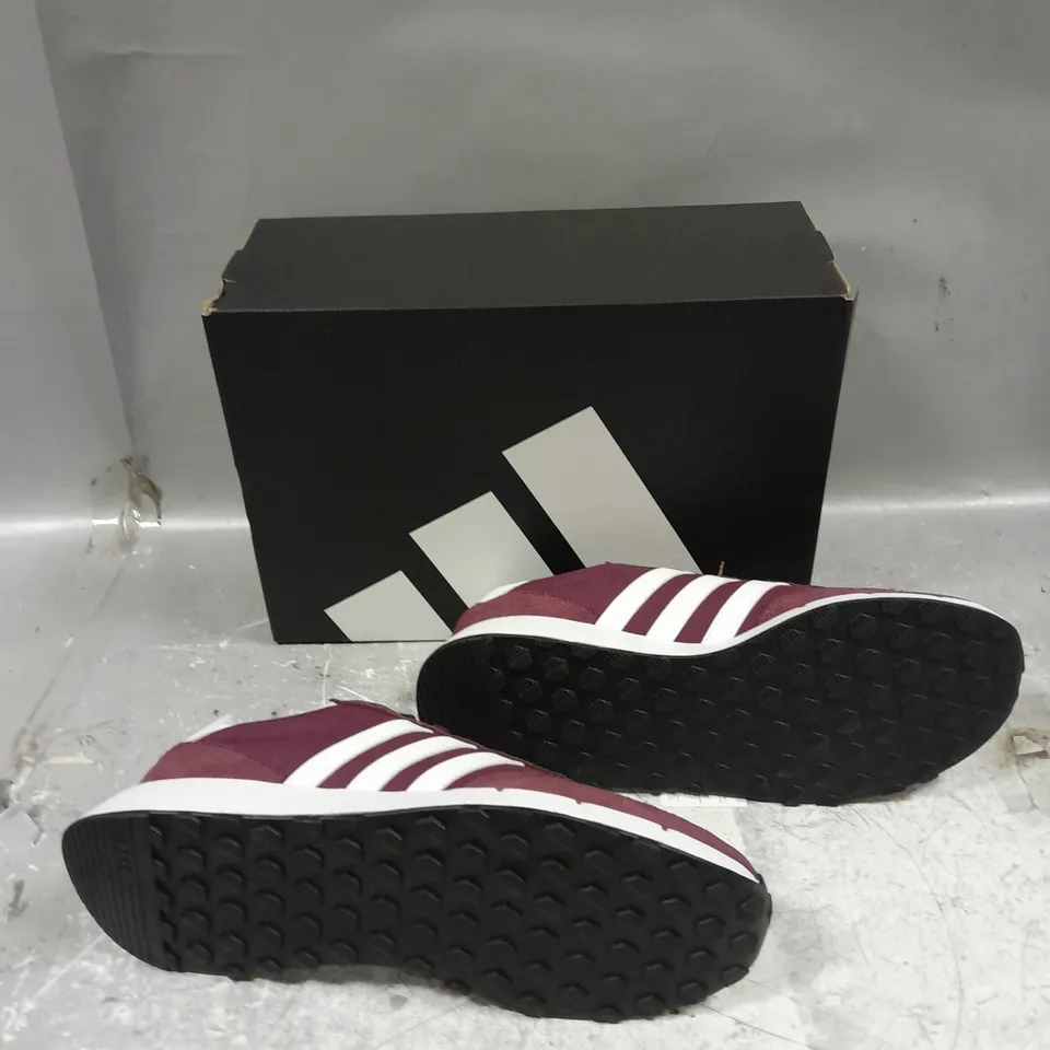 BOXED PAIR OF ADIDAS RUN 60S 2.0 MAROON UK 7.5 