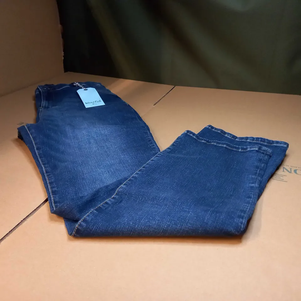 WEIRDFISH BLUE ARDEL MOM JEANS - SIZE 14