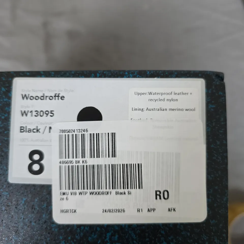 EMU AUSTRALIA WOODROFFE BOOTS BLACK UK 6 (W13095)