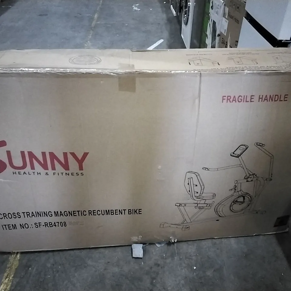 BOXED SUNNY CROSS TRAINING MAGNETIC RECUMBENT BIKE - SFRB4708