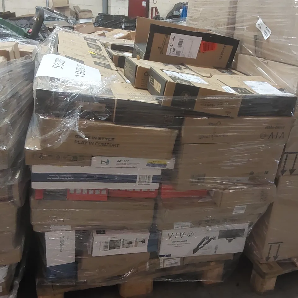 PALLET CONTAINING A VERY LARGE QUANTITY OF ASSORTED TV STANDS/MOUNTS ECT