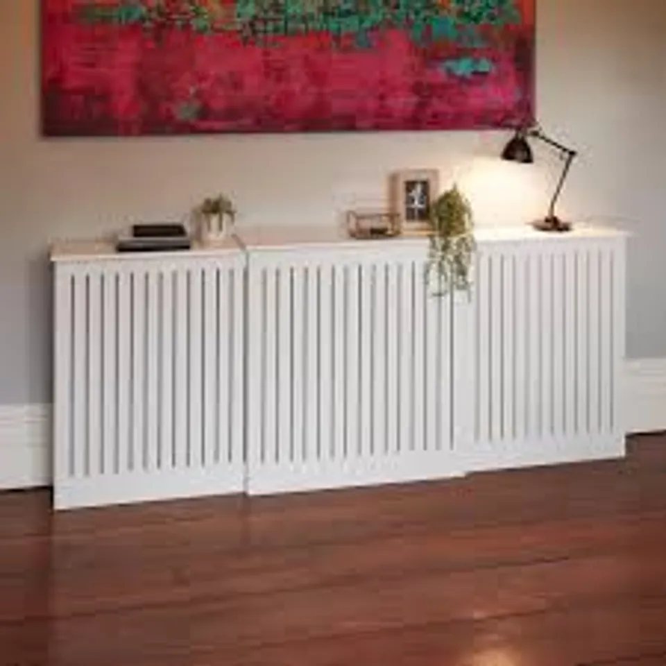 BOXED LAURA JAMES ELSPETH ADJUSTABLE RADIATOR COVER - SNOW WHITE (1 BOX)