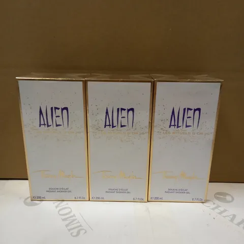 LOT OF 3 ALIEN BY THIERRY MUGLER RADIANT SHOWER GEL - 200ML