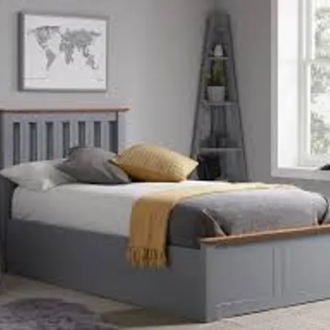 BOXED BIRLEA PHOENIX SINGLE OTTOMAN BED - STONE GREY (3 BOXES)