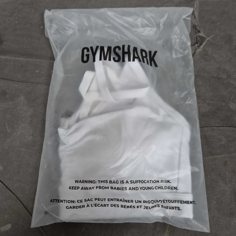 BAGGED GYMSHARK RUCHED SPORTS BRA IN WHITE - SMALL