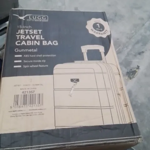 BOXED LUGG 15INCH JETSET TRAVEL CABIN BAG GUNMETAL 