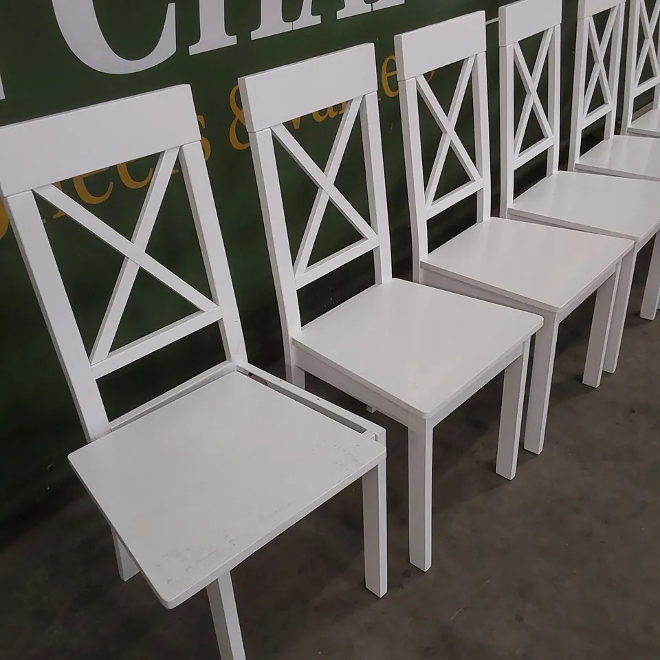 SET OF 6 KENDAL WHITE DINING CHAIRS