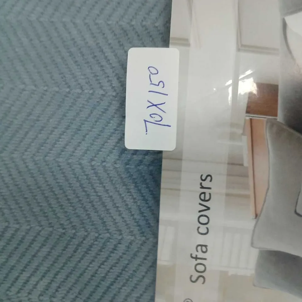BLUE SOFA COVERS SET, PACKAGED IN PLASTIC 
