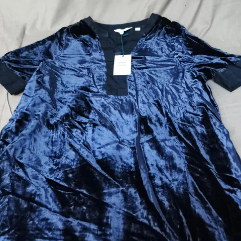 WHITE STUFF JUNE VELVET DRESS – DARK NAVY, UK 12P 