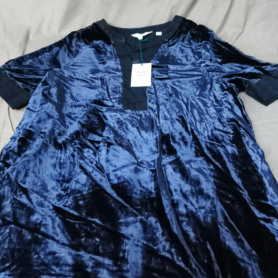 WHITE STUFF JUNE VELVET DRESS – DARK NAVY, UK 12P 