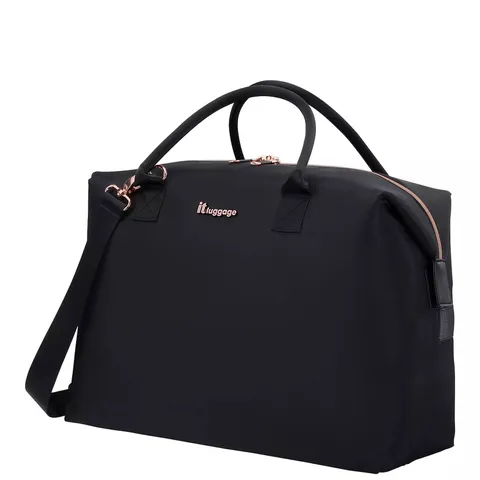 IT LUGGAGE CHARMER BLACK TRAVEL HOLDALL WITH SHOULDER STRAP 
