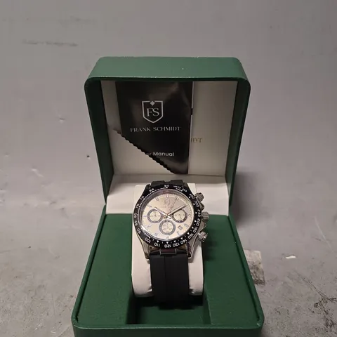 FRANK SCHMIDT WATCH β MULTI FUNCTION SUB DIALS WITH DATE β HQ RUBBER SPORTS STRAP β 3ATM WATER RESISTANT β GIFT BOX INCLUDED