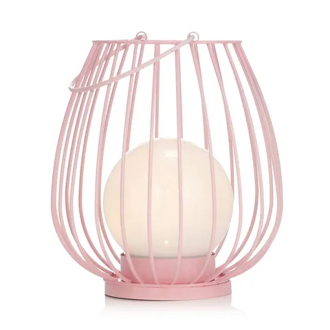 GARDEN STORIES SORBET COLLECTION 20CM SOLAR METAL LANTERN WITH GLOBE LIGHT