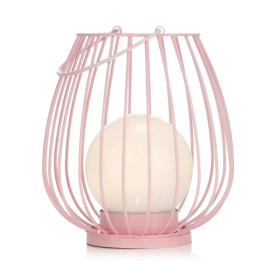 GARDEN STORIES SORBET COLLECTION 20CM SOLAR METAL LANTERN WITH GLOBE LIGHT