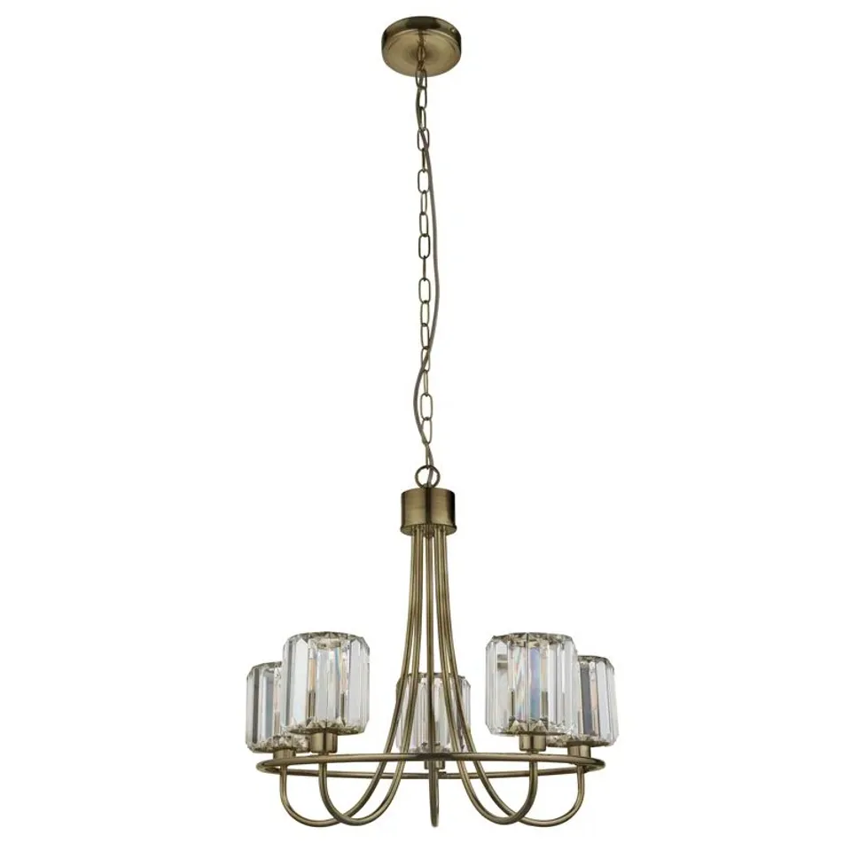 BOXED AMPELIUS 5 - LIGHT WAGGON WHEEL CHANDELIER